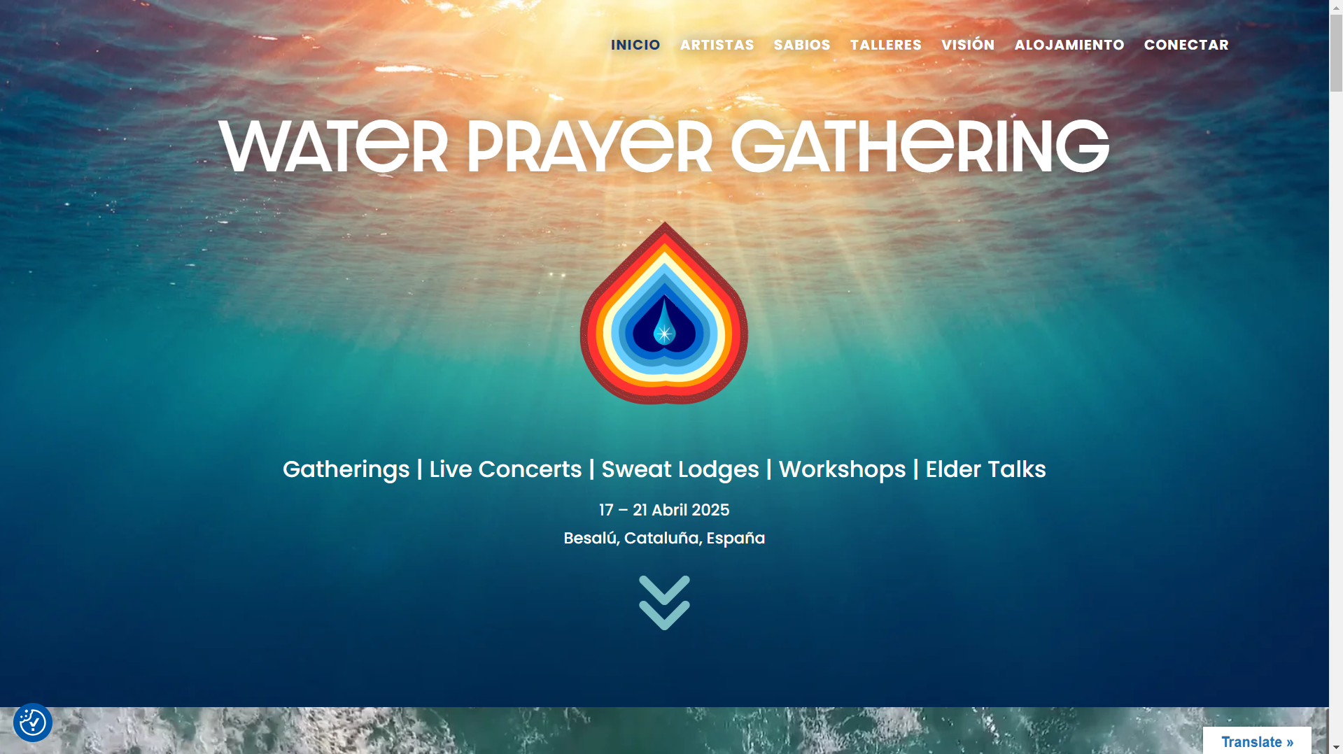 Water Prayer Gathering desktop site